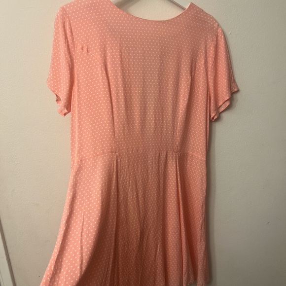 Allegra K Pink and Orange Pleated V-Neck Sundress - Picture 5 of 5